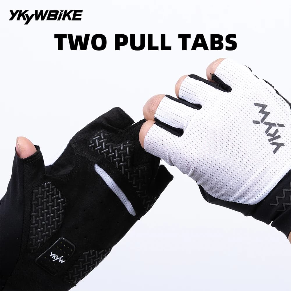 YKYWBIKE Unisex Cycling Gloves Mezze dita PORON XRD Summer Bike Gloves Breathable and Shock Absorbent Outdoor Gloves for Road Bike