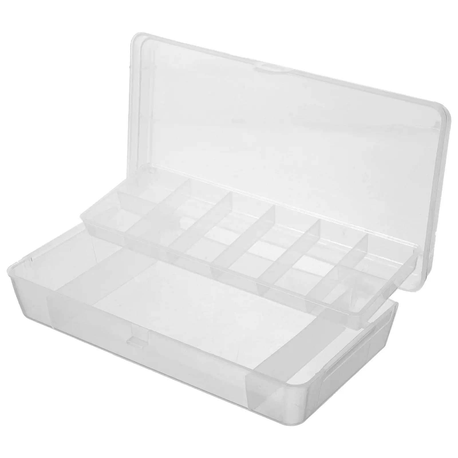 Fishing Tackle Box Rugged Drop Proof Hard Shell Portable Fishing Gear Container for Lures Hooks Beads Nuts Screws Lines Bait