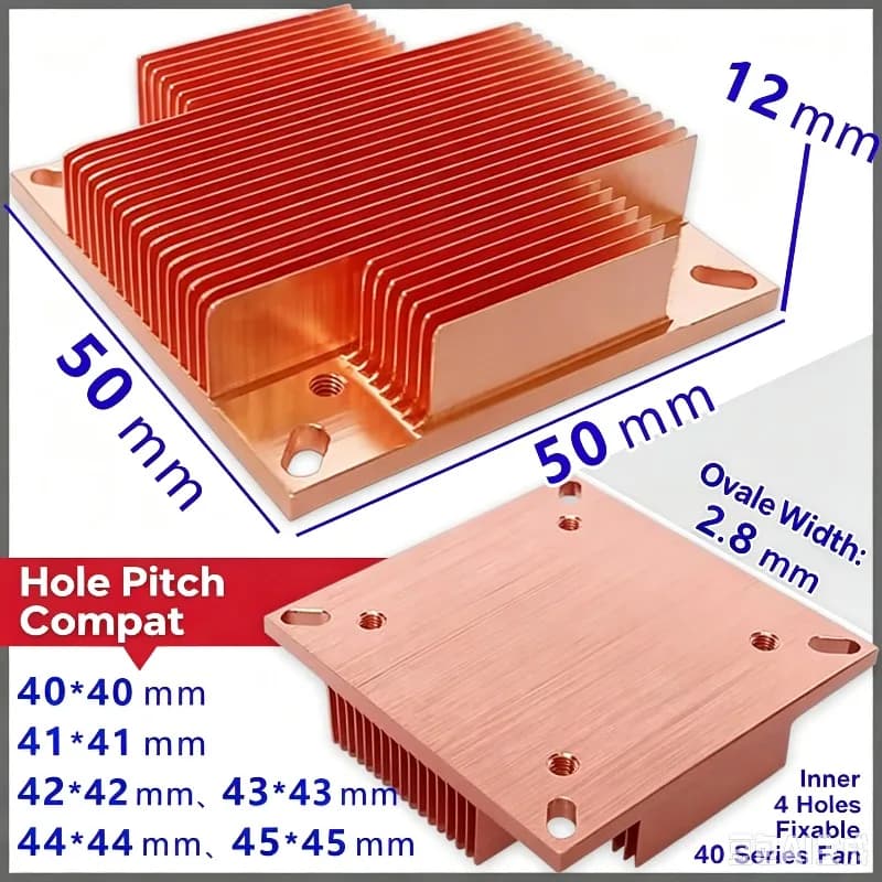 High‑Efficiency Pure Copper Heatsink NAS Cooler CPU Chip Cooling Fins Computer Fan for Storage Soft Router Radiator