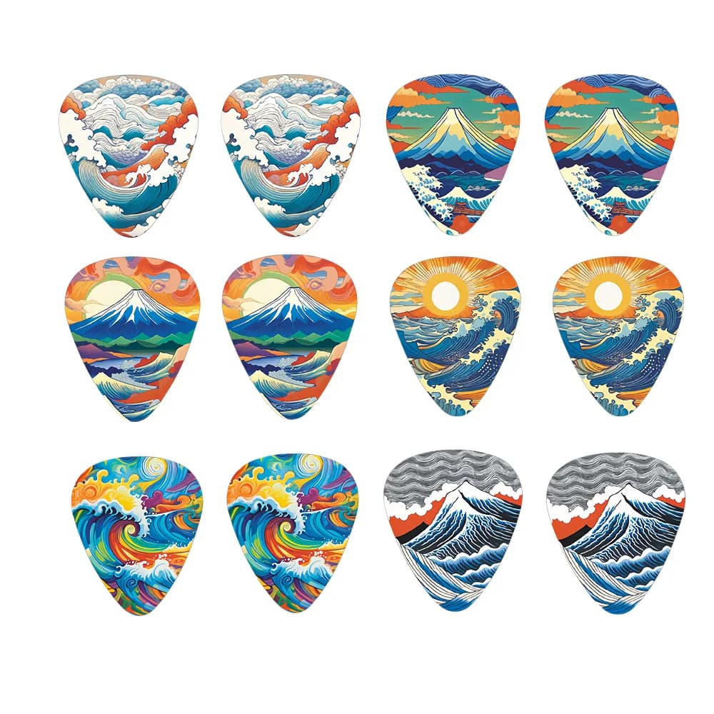 Guitar Picks 0.46mm 0.71mm 0.96mm 12 Pieces Plectrum Premium for Acoustic Electric Guitar Bass Ukulele