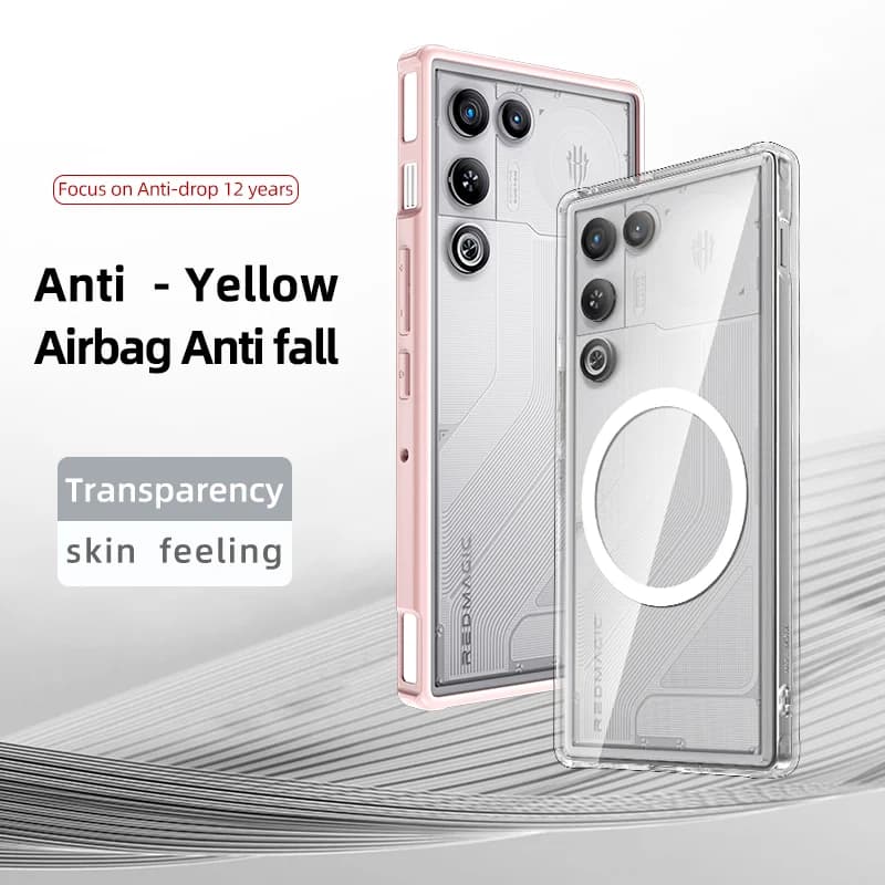 Translucent Shockproof Phone Case For ZTE Nubia RedMagic 11 Air TPU Matte Frame Magnetic Wireless Charging Plastic Back Cover