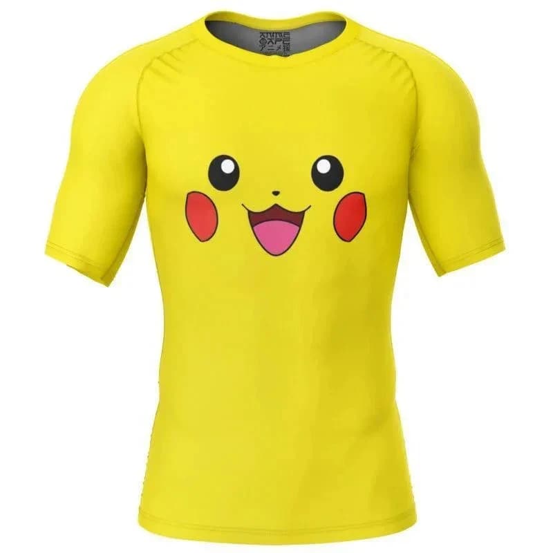 Clothing by Surf Pikachu 2026 BJJ MMA Rash Guard Men Sleeve Short T-Shirt Underwater Kids Bathroom Costumes GYM Y2k Beach Activities