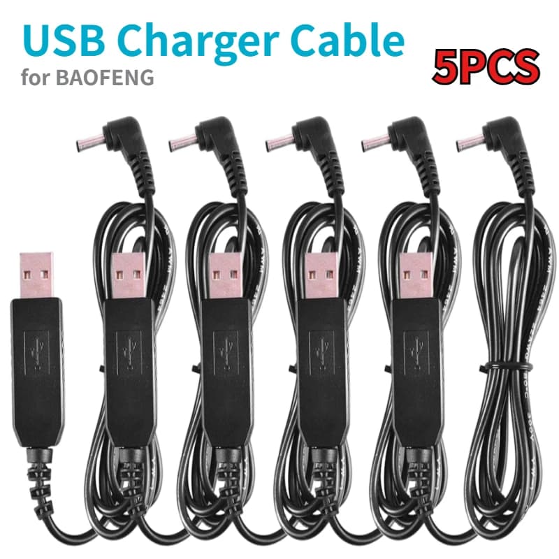 Caricabatterie USB per Walkie Talkie Baofeng, Cavo di Alimentazione per Auto per UV-5R UV-9R Plus Pro UV-82 BF-F8HP UV-82HP UV-5X3