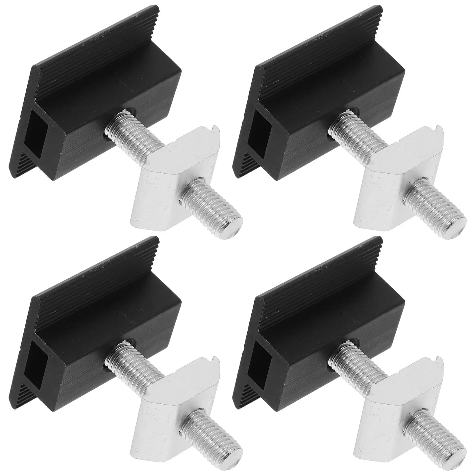 4Pcs Solar Panel Mid Clamps Adjustable Z Bracket Durable Material Secure Mounting for Roof Rvs Boats Balcony Cabins