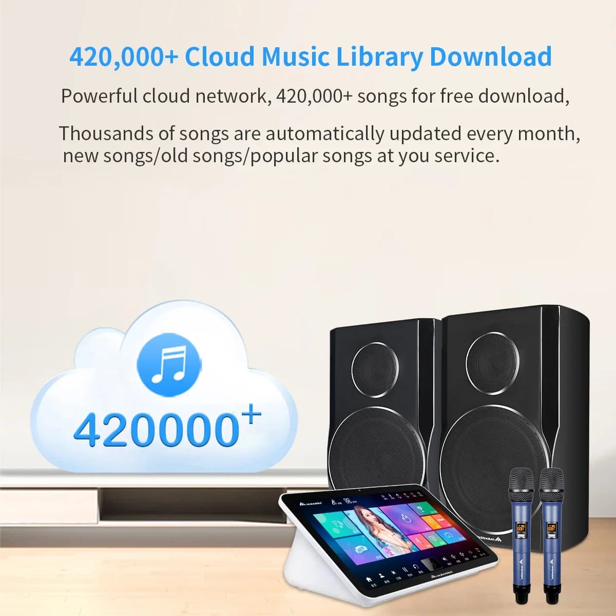 Sistema Karaoke Professionale Cinque in Uno con HDD da 8TB, Lettore Mini Karaoke per Home Theater con Schermo Touch, Macchina Karaoke Cinese KTV