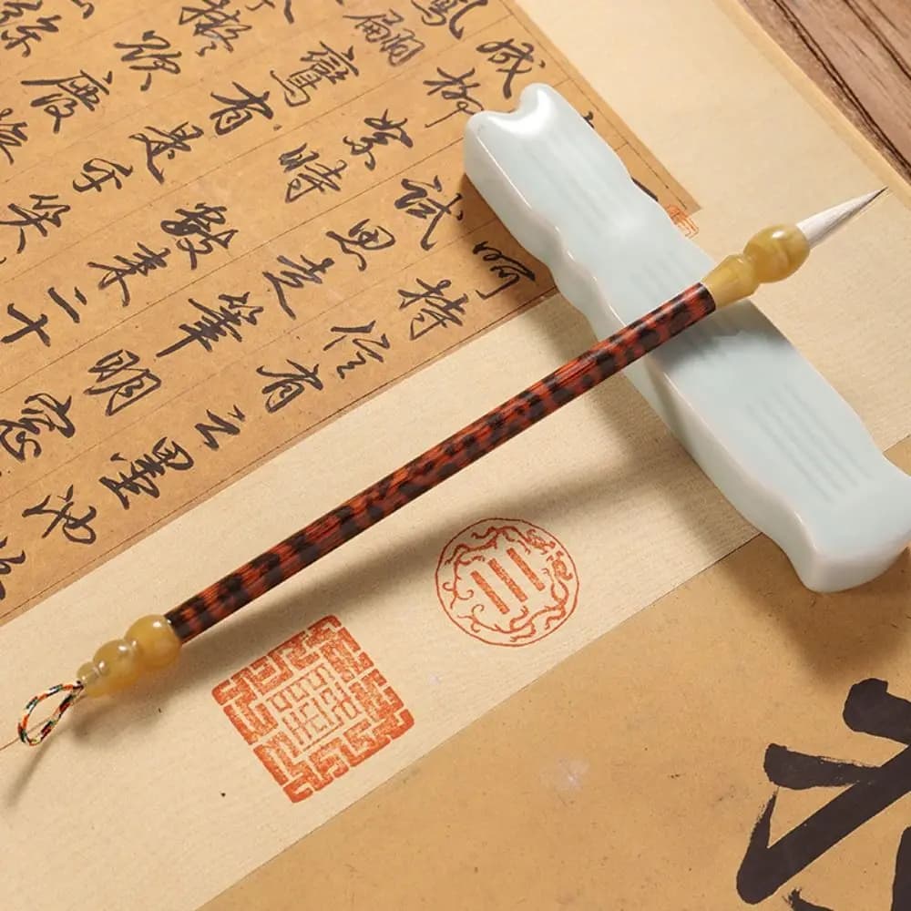 Oil Watercolor Chinese Calligraphy Brush Wolf Hair Oil Painting Scriptures Writing Brush Wood Art Paint Brush Watercolor