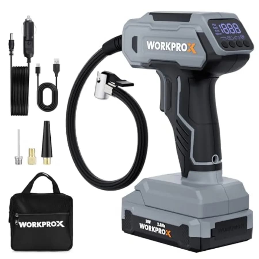 Compressore d'aria portatile X Tire Inflator 150 PSI senza fili per pneumatici auto con manometro digitale, gonfiaggio rapido, ricaricabile