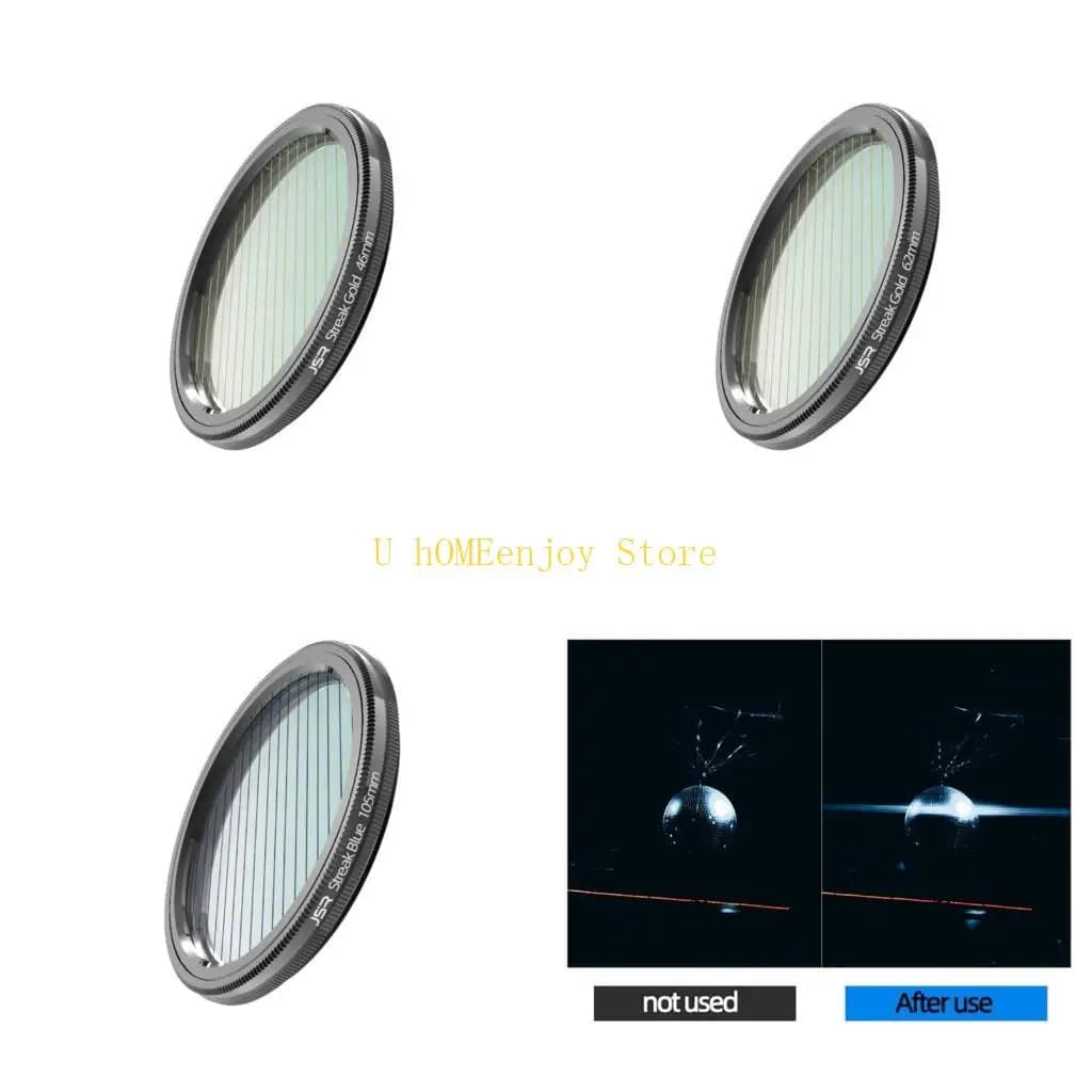B0KF Widescreen Movie Special Effect Round Blue Yellow Brushed Filter Camera Lens