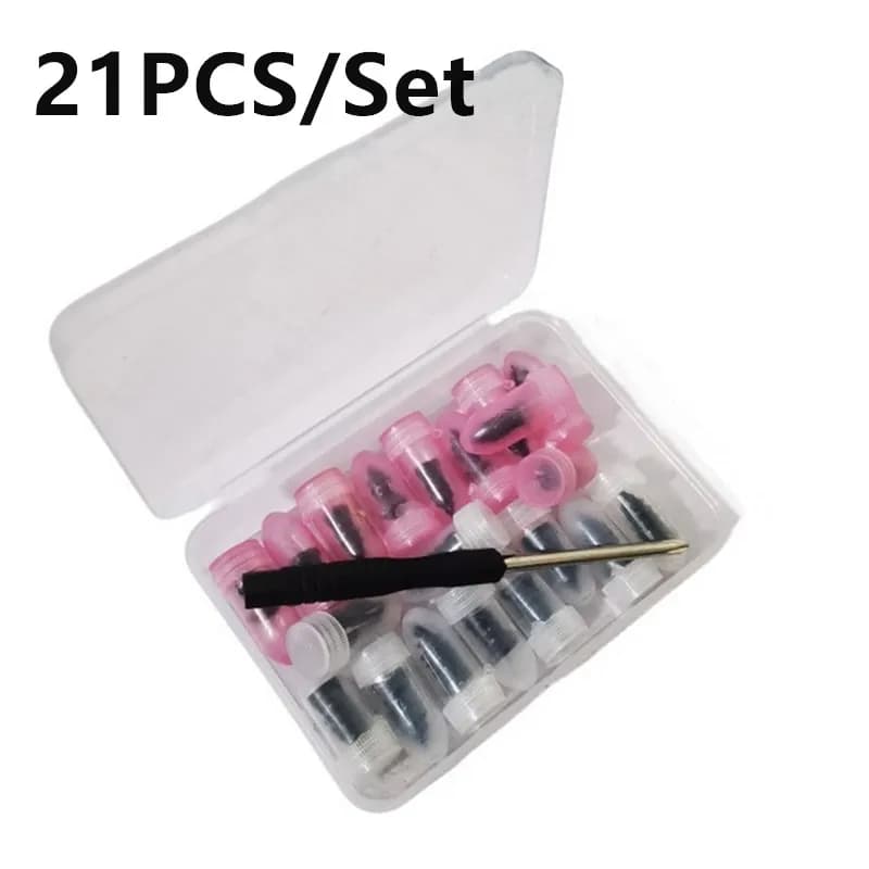 21PCS Set di chiodi in gomma per riparazione pneumatici per auto sottovuoto Kit di accessori per strumenti di riparazione tubeless per viti per pneumatici universali per camion moto