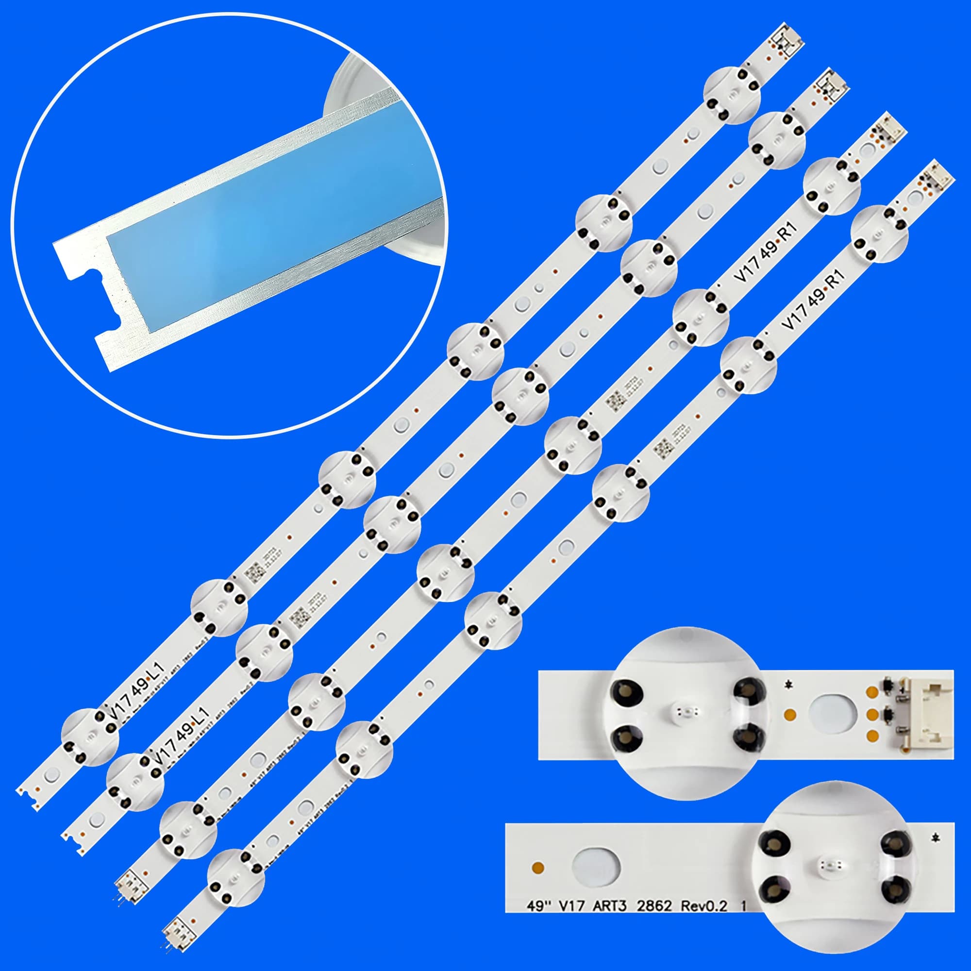Striscia di retroilluminazione a LED per 49uj6565 49uj6525 49uj6585 49uj6510 49UJ670V-ZD 49UJ701V LC490DGG(FK)(MD) V17 49