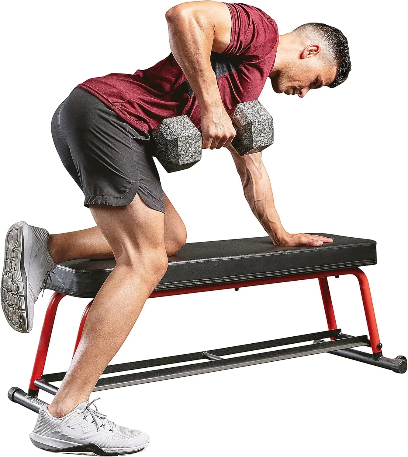 Panca per pesi piatta Porta manubri opzionale per allenamento di forza Allenamento completo del corpo Esercizio Palestra a casa