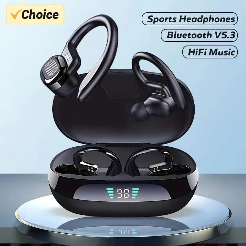 Auricolari Sportivi Bluetooth con Ganci per Orecchie, Cuffie In-Ear per Corsa e Camminata vv2