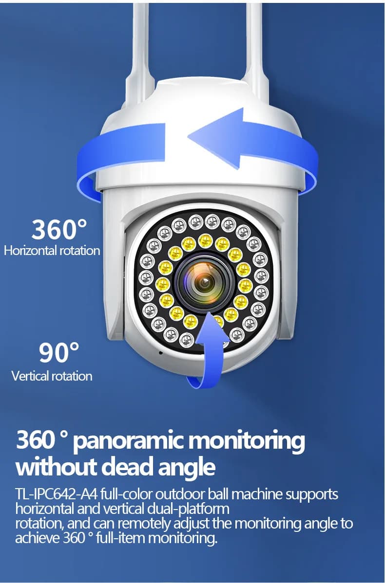 Telecamera dome IP PTZ wireless a colori 2MP 1080P 5G AI Rilevazione umanoide Sicurezza domestica CCTV Citofono Baby Monitor