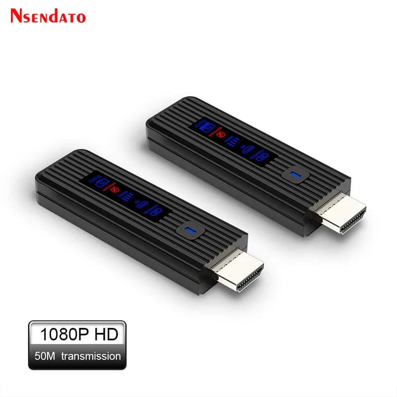 HDMI wireless video transmitter and receiver, extender 50m 1080P, HDMI dongle for TV, wireless adapter for camera, laptop, PC