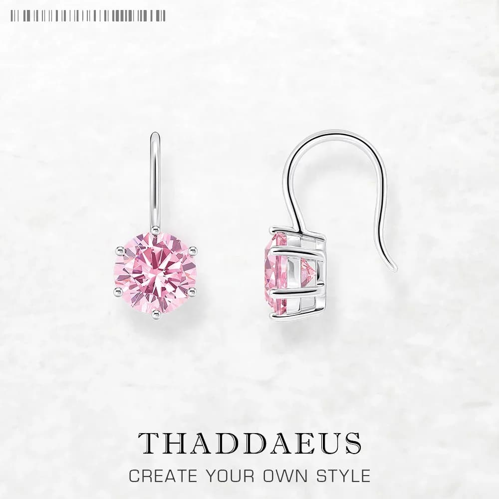 Orecchini pendenti con zirconi rotondi con taglio cabochon, regalo romantico da donna, nuovissimi gioielli in argento sterling 925
