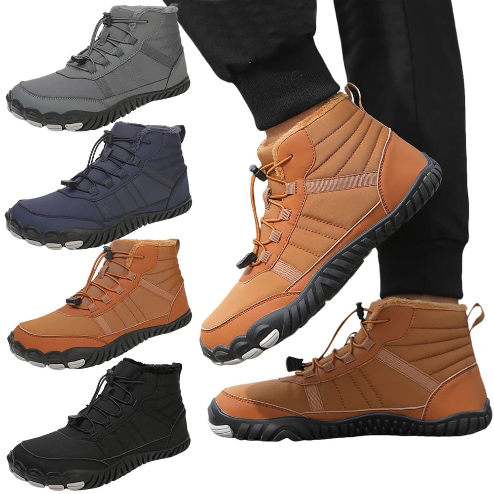 Stivali da neve a piedi nudi Scarpe da trekking per esterni Stivaletti invernali casual foderati in pelliccia Sneakers da neve termiche leggere per escursionismo e arrampicata