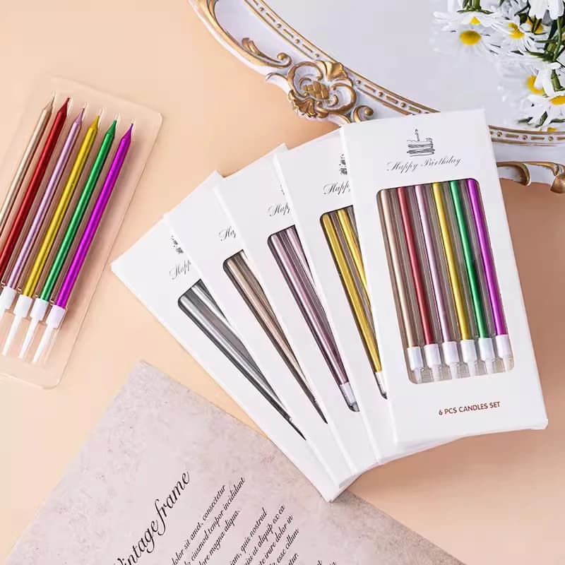 1/3 sacchetti di candele di compleanno in metallo oro argento fai da te decorazione torta colorata baby shower rivela il genere candela decorazione cupcake