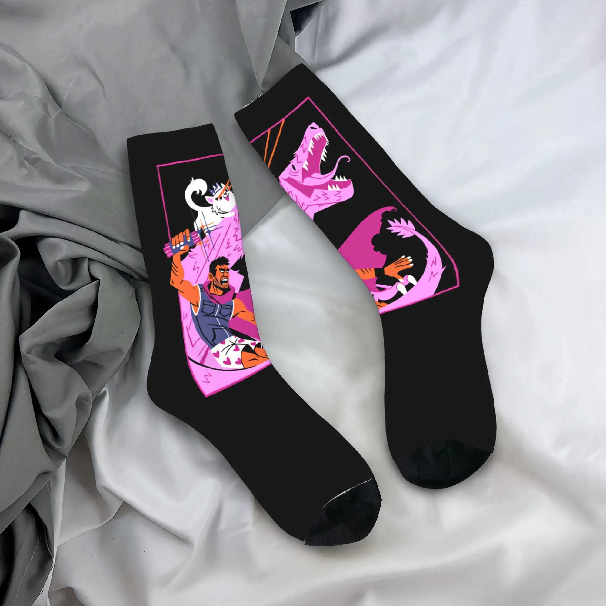 Men Socks Dungeon Crawler Carl Stockings Autumn Gothic Soft Breathable Socks Graphic Running Sports Non-Slip Socks