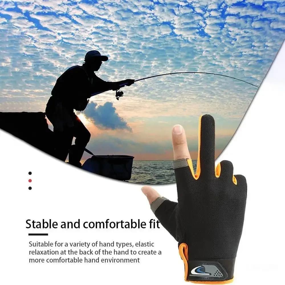 Protect Hand Fishing Gloves Anti-slip Sun Protection Bicycle Riding Gloves Moisture-wicking Two-finger Sports Gloves Outdoor