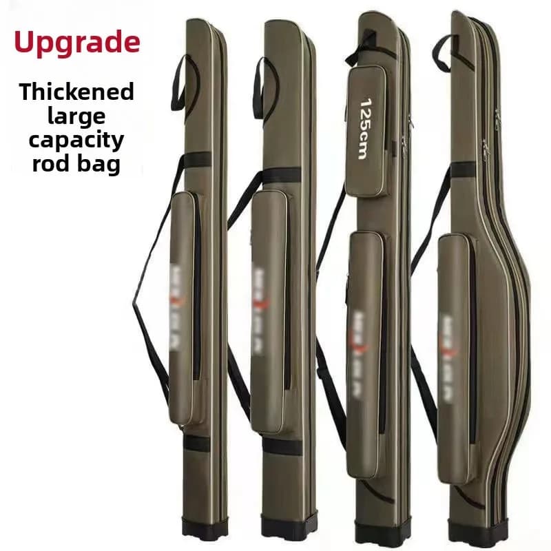 Hard Shell Fishing Tackle Bag Waterproof Multifunctional Rod Case Upgrade Double Layer 125 Centimeter Fishing Tackle Bag