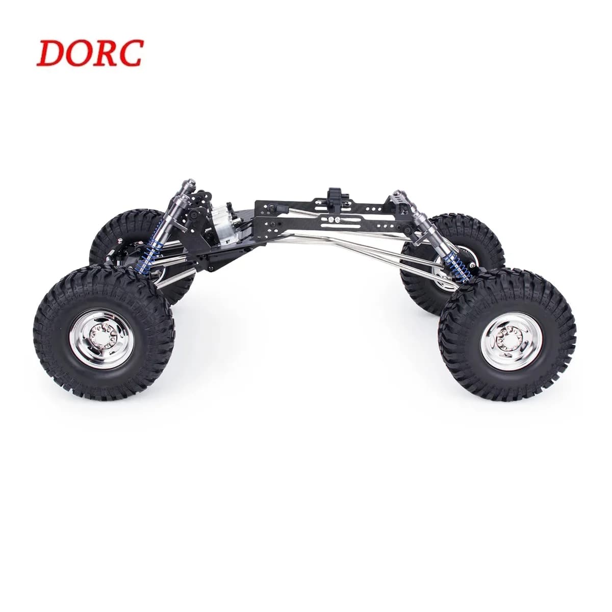 Kit Telaio in Fibra di Carbonio LCG ad Alta Altezza con Ammortizzatori per Trasmissione per Crawler RC 1/10 Cheater Rigs SCX10 II
