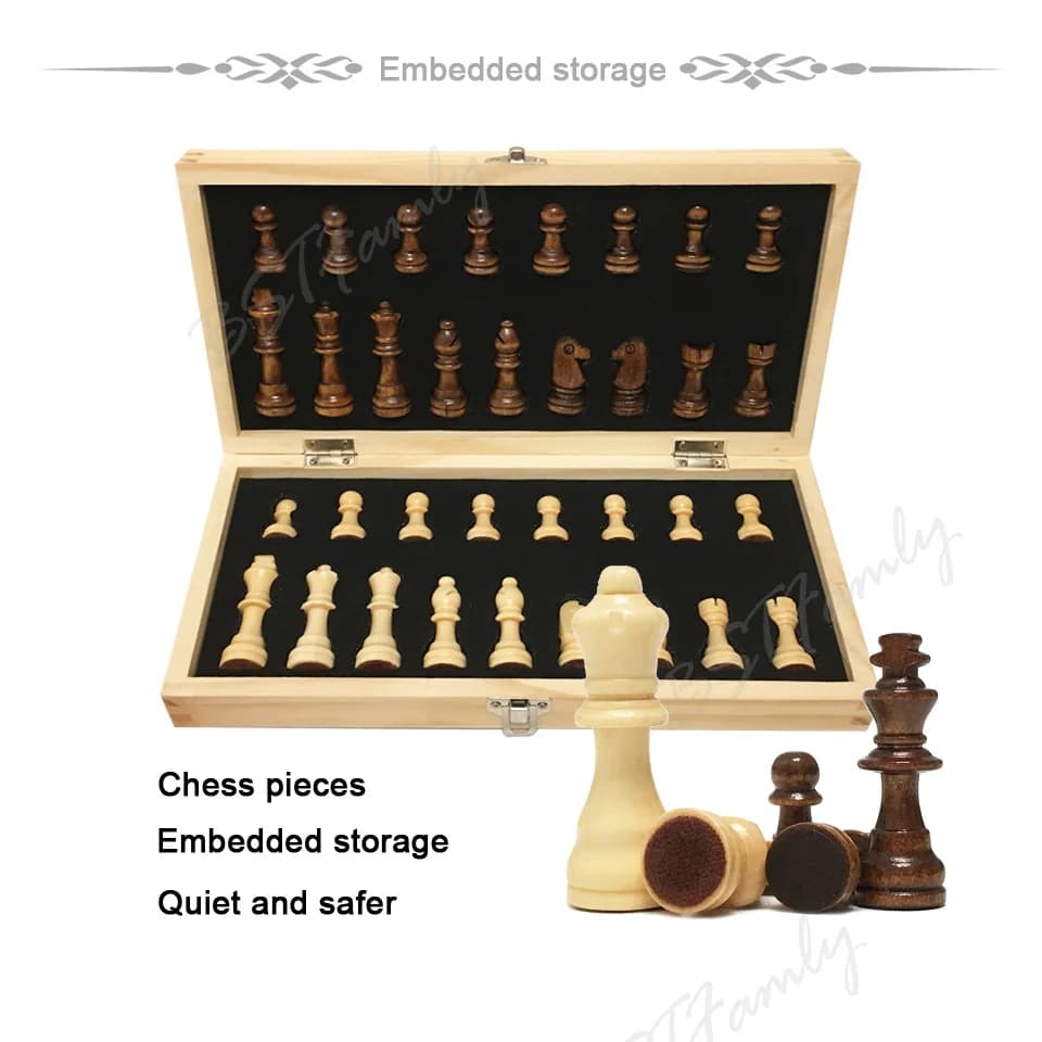 Gioco di scacchi internazionale caldo 4 Queens Set di scacchi magnetici in legno Pezzi degli scacchi in legno Scacchiera pieghevole in legno Giocattolo regalo I55