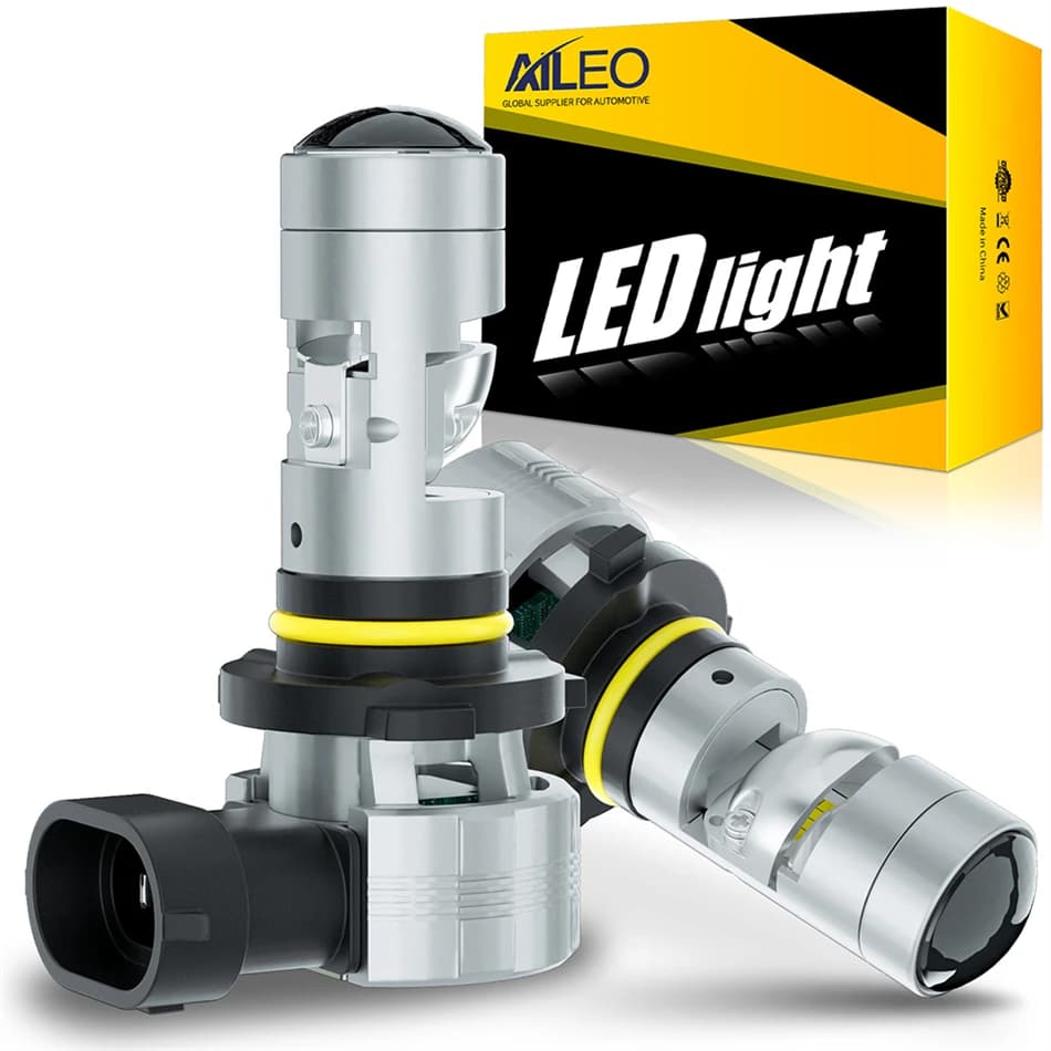AILEO 2x 9005/HB3 Lampadine per fari a LED Canbus con mini lente per proiettore 9006/HB4 per auto moto 6500K Lampada bianca Fascio alto/basso