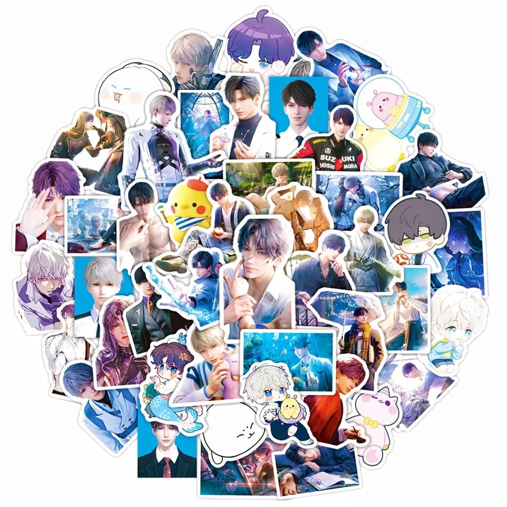 50 pezzi gioco amore e spazio profondo Laptop decorativo tazza d'acqua adesivo impermeabile