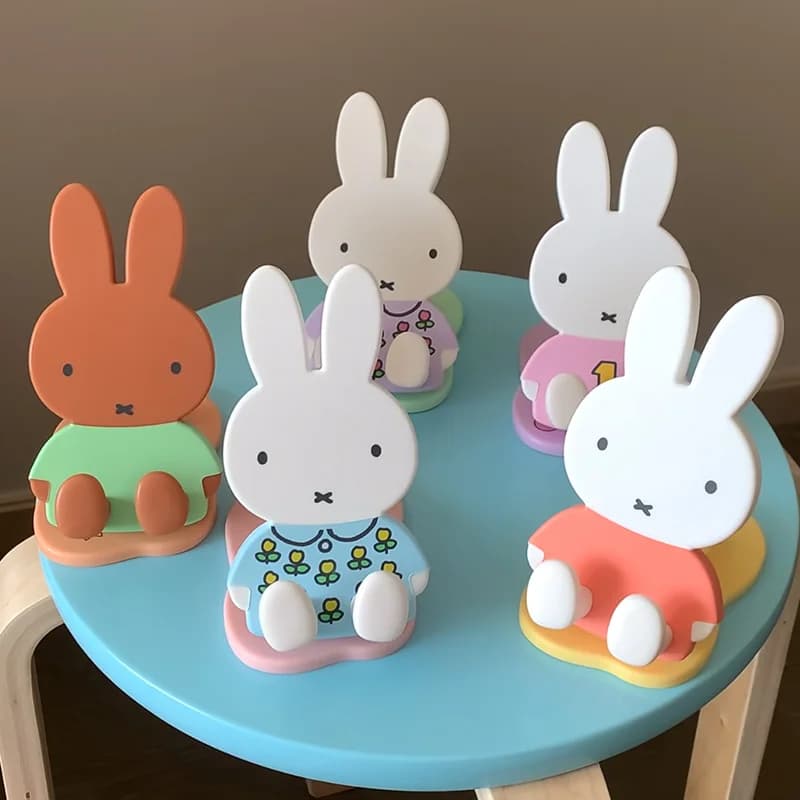 Cartoon Miffy Telescopic Folding Phone Stand,Adjustable Desktop Holder for Mobile&Tablet,Cute Accessory,Birthday Gift for Friend