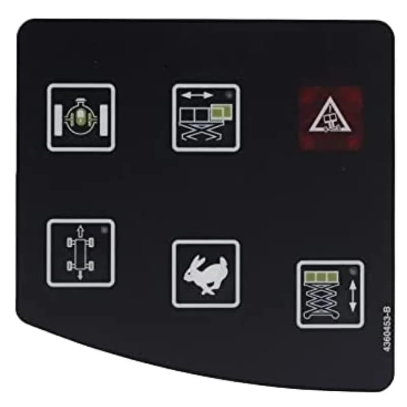 Pannello di controllo a membrana aftermarket 4360453 per piattaforme aeree JLG, compatibile con i modelli 1532E2, 1932E3, 2032E2, 2046E3, 2632E2, 2646E3