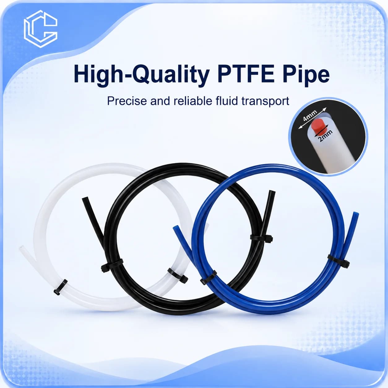 1M Bowden Extruder Pipe PTFE 2x4mm MK8 Hot End 1.75mm PLA ABS TPU PETG Filament Power Supply Tube For 3D Printer Ender 3 CR10