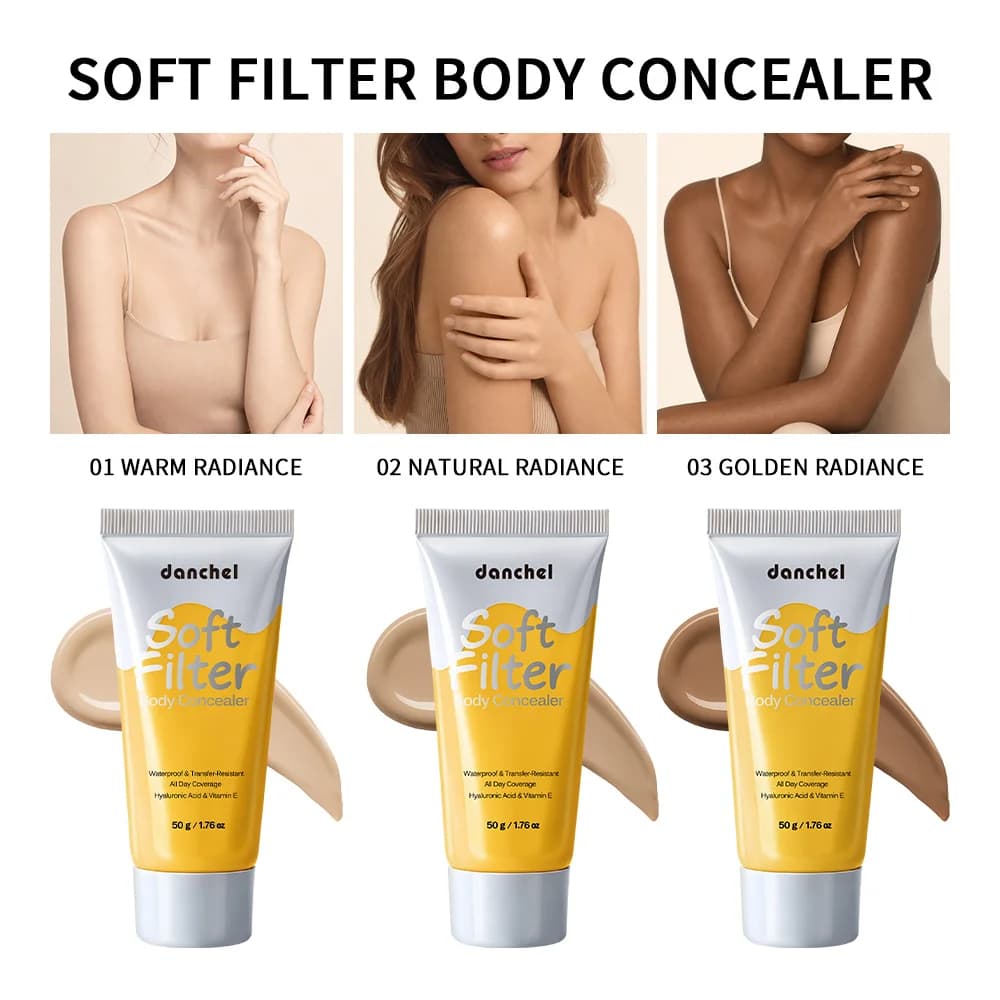 Waterproof Body Concealer Transfer Resistant Long Lasting High Coverage Natural Finish Makeup for Scars Spots Veins Tattoos