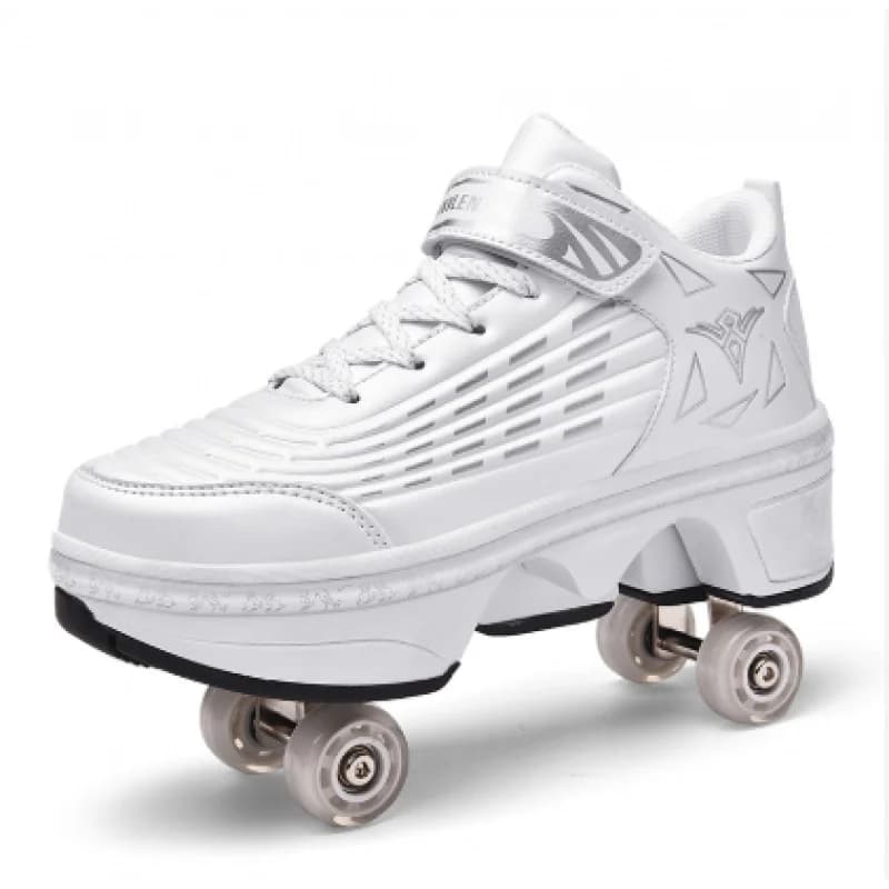 2022 deformable roller skates with 4 wheels, transformable casual sneakers for parkour and race, for children, for walking