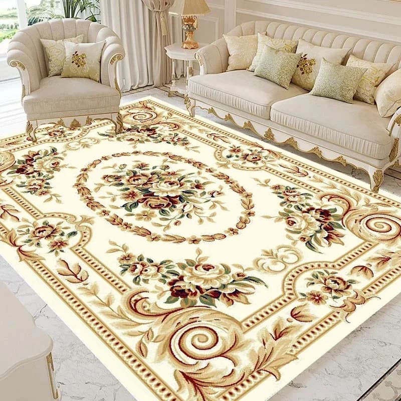 European Flower Carpet Living Room Light Colour Decoration Home Washable Luxury Rug for Rooms Non-slip Floor Entrance Door Mat