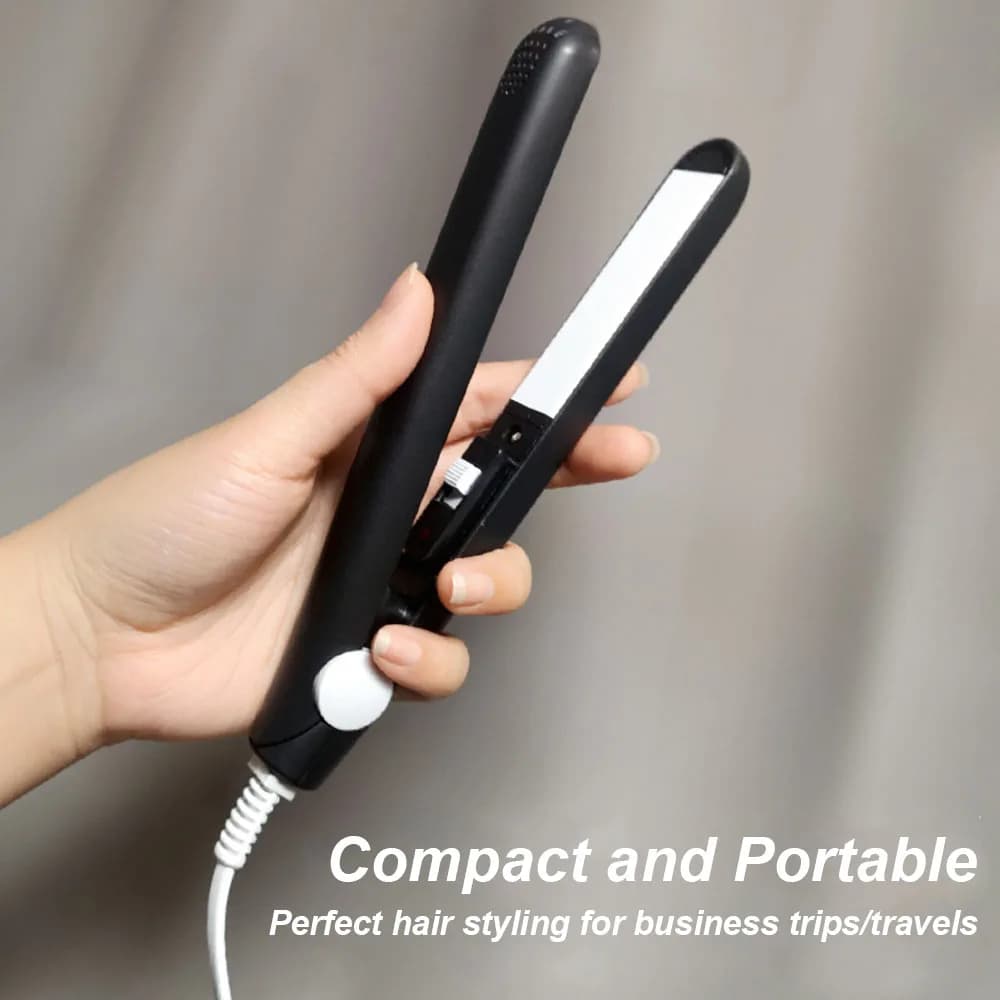 Mini Ceramic Electric Hair Plate Unisex Portable Iron Wet Iron/Heater Ferri Hairstyle Black FastHeat Bigodino for Hair