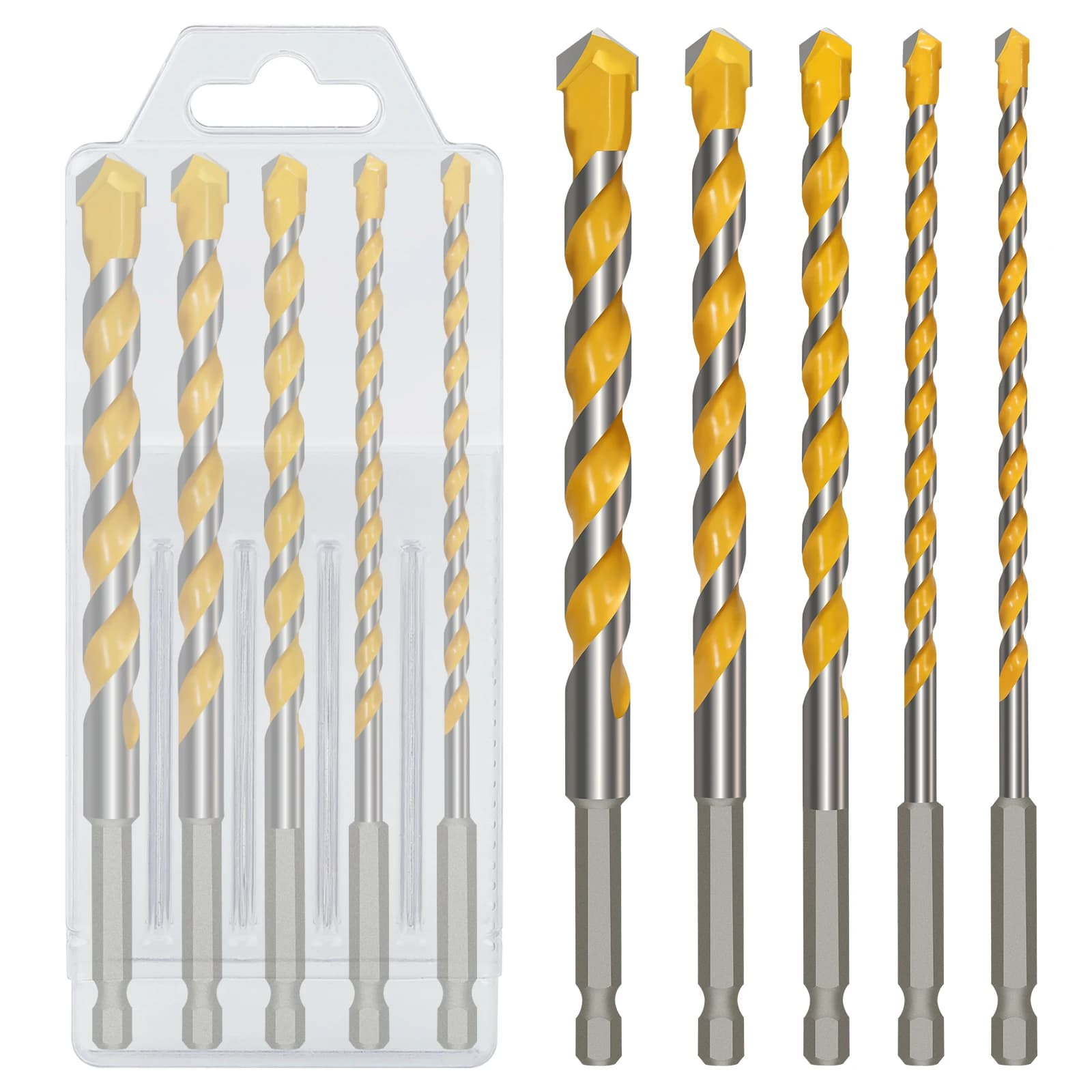 Versery 5-12mm codolo esagonale 160mm carburo punte da trapano multifunzione sega a tazza per mattoni cemento piastrelle morbide legno metallo