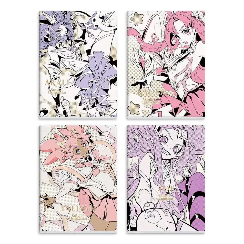 Set di quaderni StarGuardian (quattro libri in totale) Taliyah Zoe Kaisa Akali League of Legends Confezione originale autentica Nuovo di zecca
