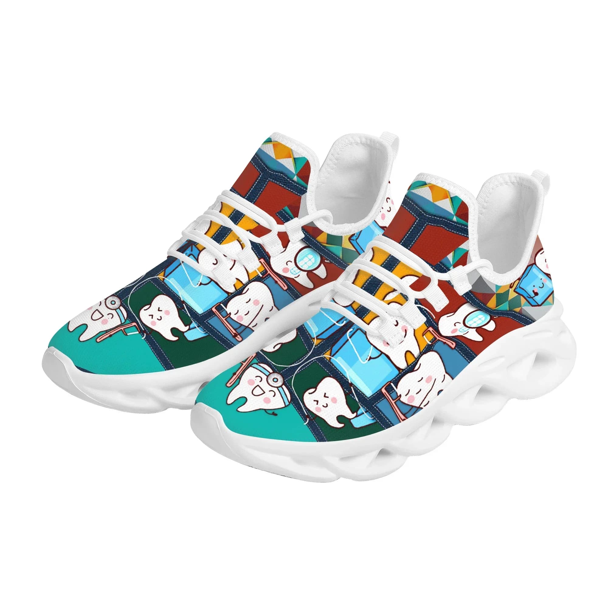 Scarpe piatte con design divertente a forma di dente, regalo per la Festa della Mamma, scarpe antiscivolo comode con plateau, nuove sneakers di tendenza per infermieri odontoiatri.