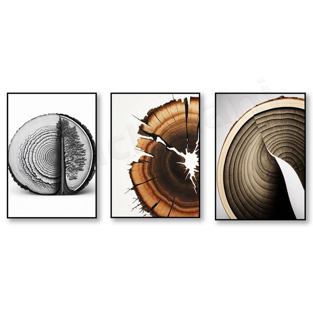 1pc frameless Canvas Painting Tree ring print, tree ring print art, printable pine tree, woodblock print, canvas painting poster