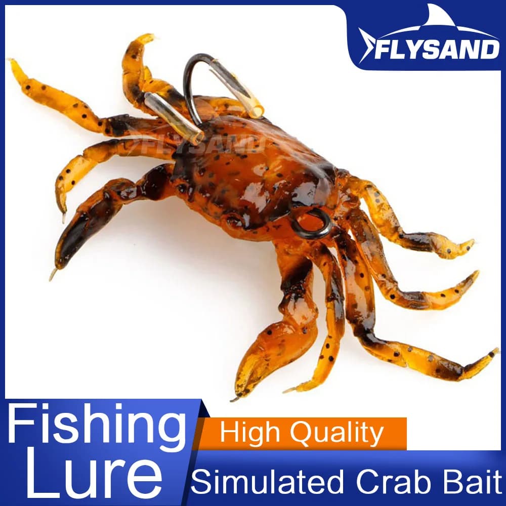 FLYSAND Bionic Crab Silicone Esca Soft Artificial Realistic Hook Freshwater Fish Jig Head Fishing Equipment