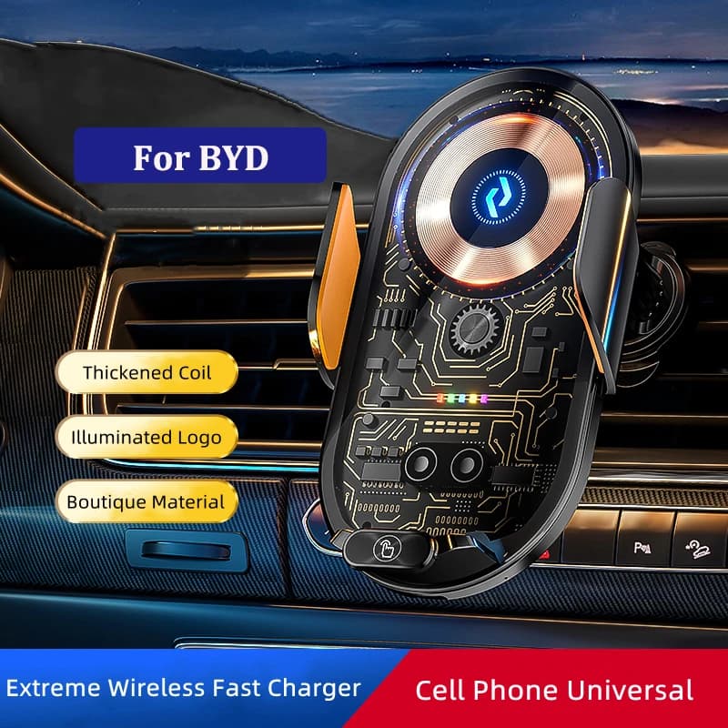 Per BYD Ocean-X Seagull Dolphin Qin Plus King DM-i Seal Han ATTO 3 Tang e2 e3 e9 supporto per cellulare per auto supporto per caricabatterie Wireless Qi
