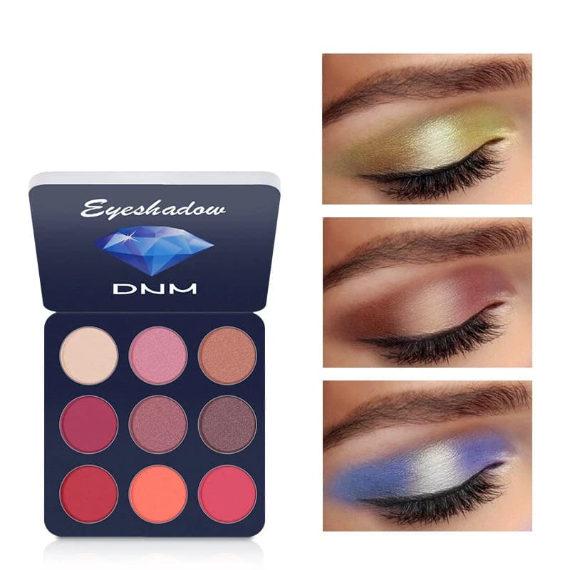 1Pc DNM Warm Earth Tone Eyeshadow Palette 9 colors Nude Matte Shimmer Pigmented Eye Makeup Powder for woman