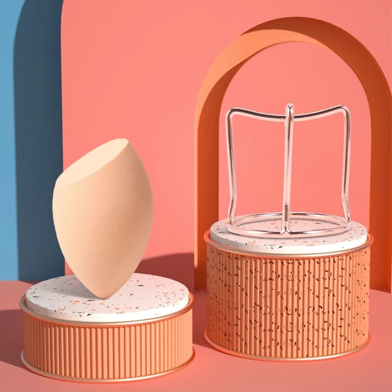 A34R Portaoggetti per soffio per trucco Porta spugna Supporto per supporto per asciugatura spugna per frullatore per soffio di polvere per trucco di bellezza