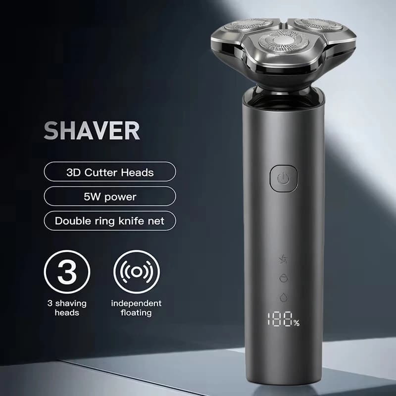 Electric Razor 2026 3D Blackstone 3 IPX7 Waterproof, Dry and Wet Use, for Face and Barba, with Battery and Digital Display, for Man