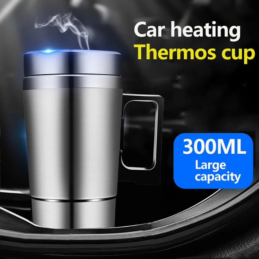 12V/24V Auto Heating Electric Cup Thermos Heater Stainless Steel Kettle Electric Heating Water Cup Water Heater For Car