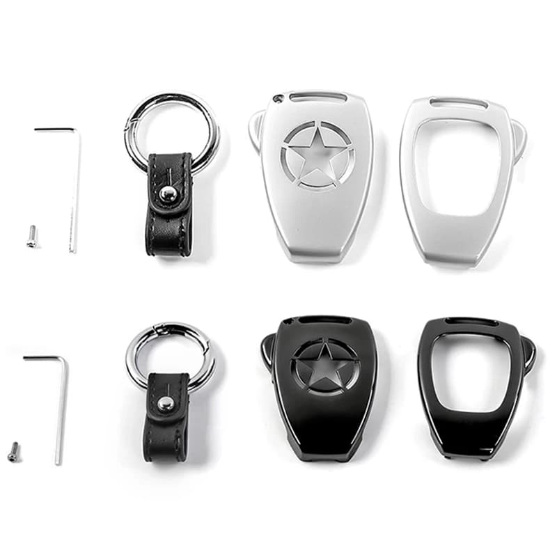A76T-Car Key Chain Case Shell Ring Cover Protector Holder For Jeep Wrangler JK 2008-2017 For Jeep Compass 2008-2015 Patriot 2011