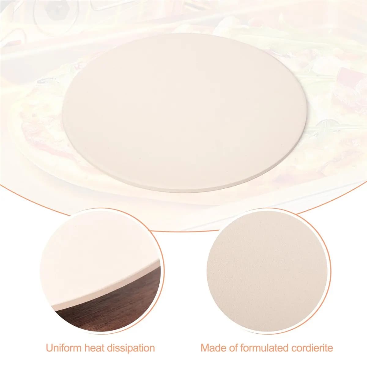 M10K 12Inch Ceramic Pizza Stone Pizza Baking Stone/ Pan, Perfect for Grill and Oven - Thermal , and Safe