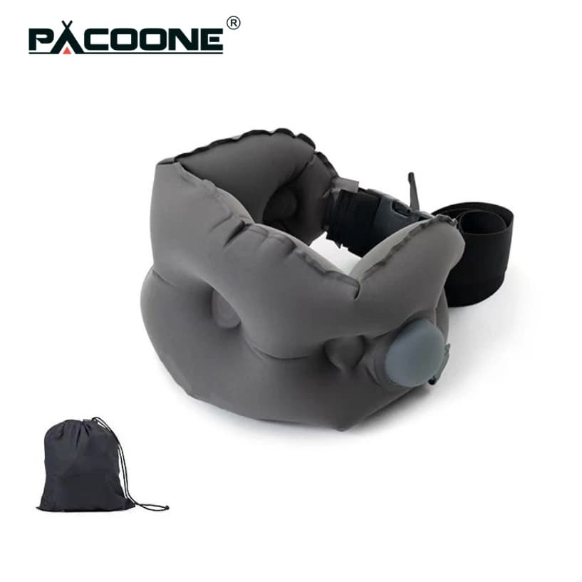 Cuscino Lombare Gonfiabile PACOONE, Supporto Portatile per la Schiena per Campeggio, Viaggi, Auto, Ufficio