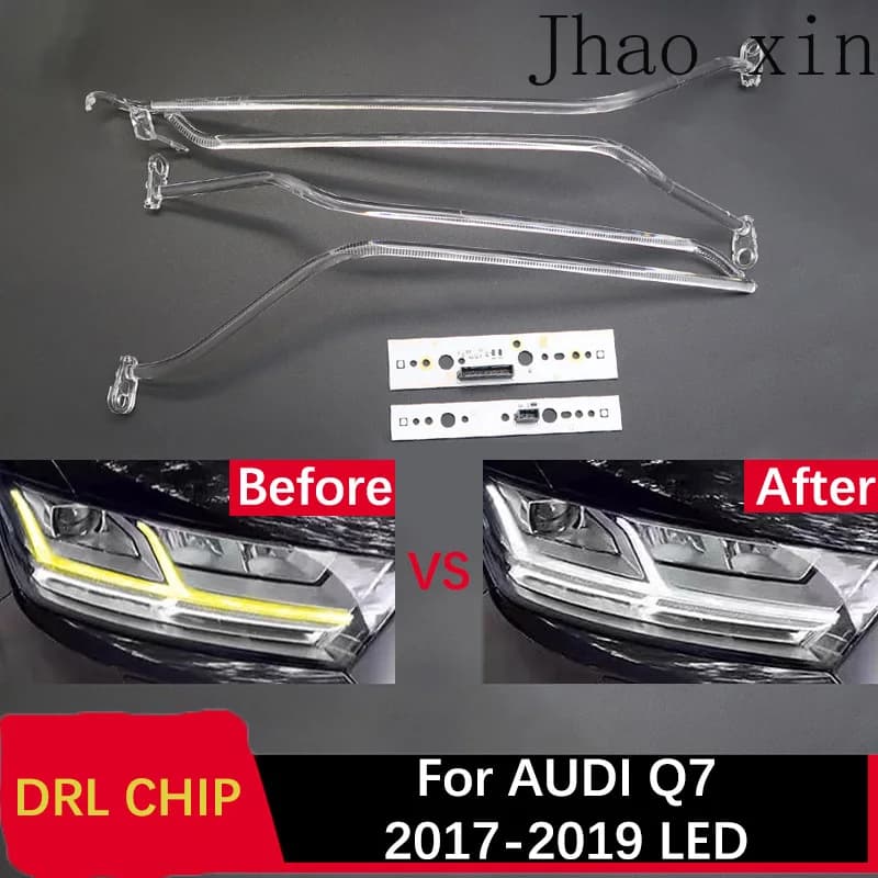 Circuit Board White Light Angel Eye Ballast Front Headlights for Audi Q7 Car Headlights DRL CHIP Light Guide Strip 2017-2019 LED