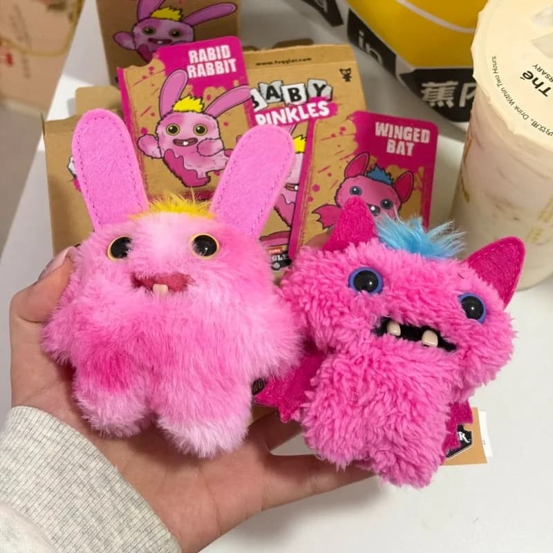 Original Fuggler Funny Ugly Monster Baby Pinkles Blind Box Keychain Cute Weird Stuffed Doll Pendant Tendy Toy Collection Gifts